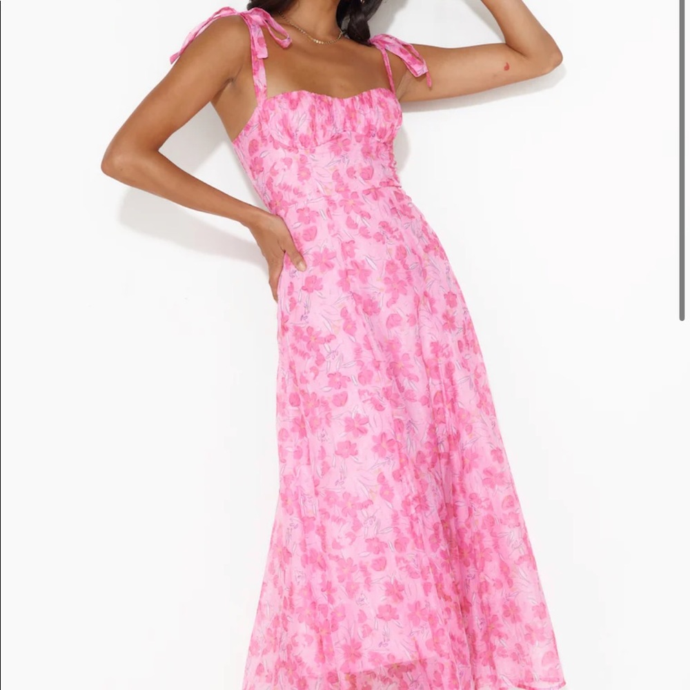 Pink midi dress